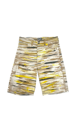 PAINT STREAK BEIGE SHORTS